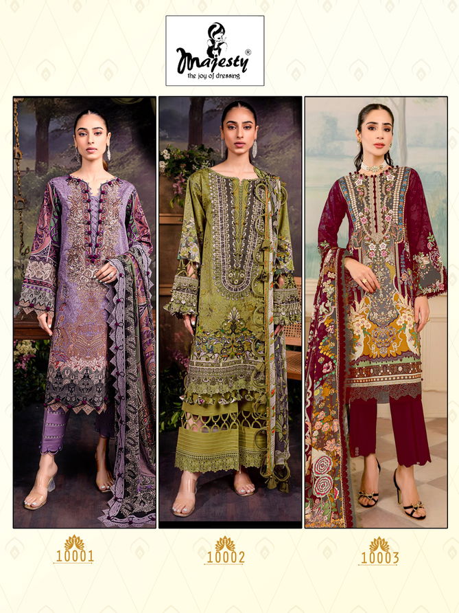 Majesty Bliss line Luxury lawn Cambric Cotton Pakistani Suits Wholesale Shop In Surat